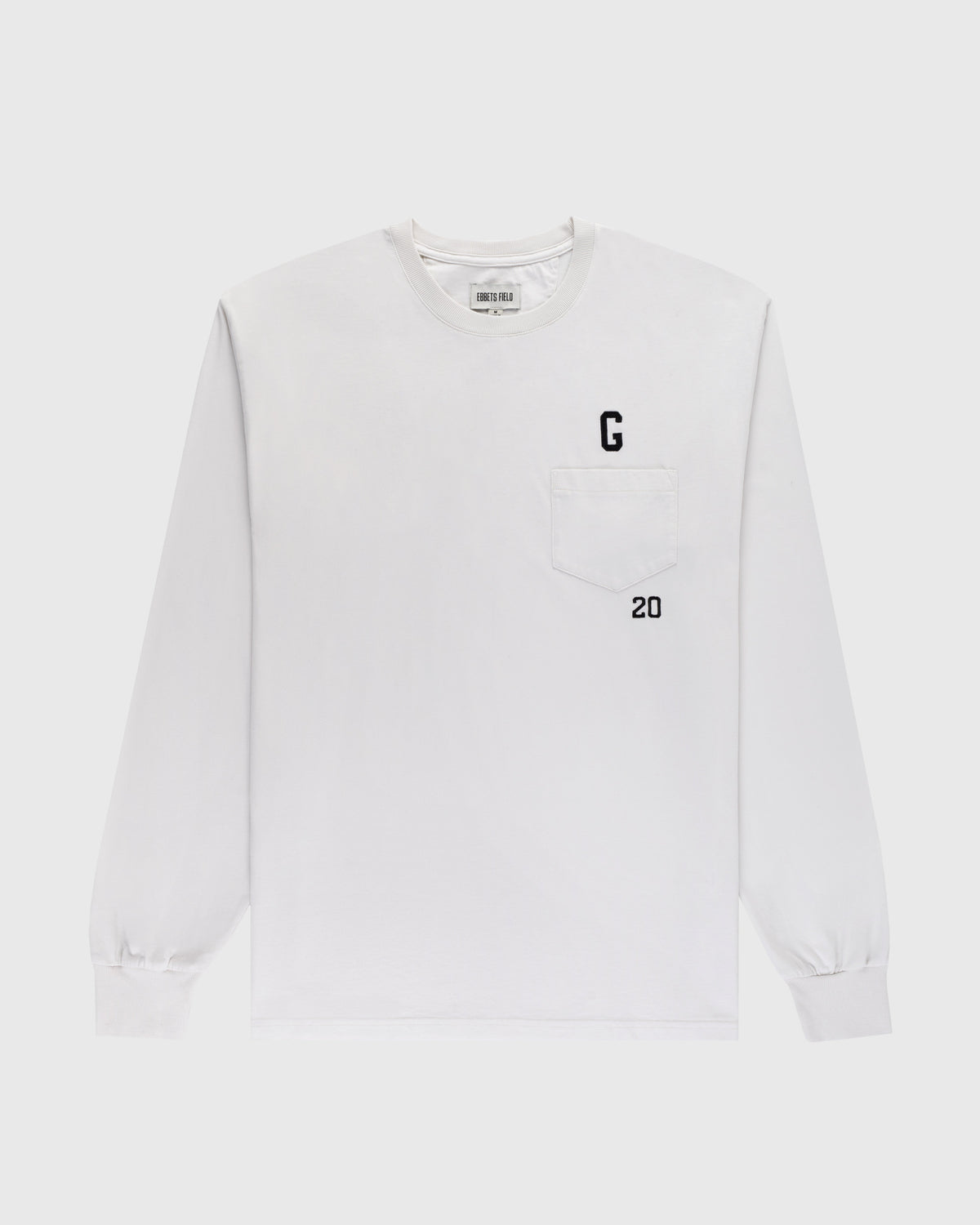 Homestead Grays Embroidered 'G' Long Sleeve Pocket T-Shirt product image 1, provided for visual reference and product detail
