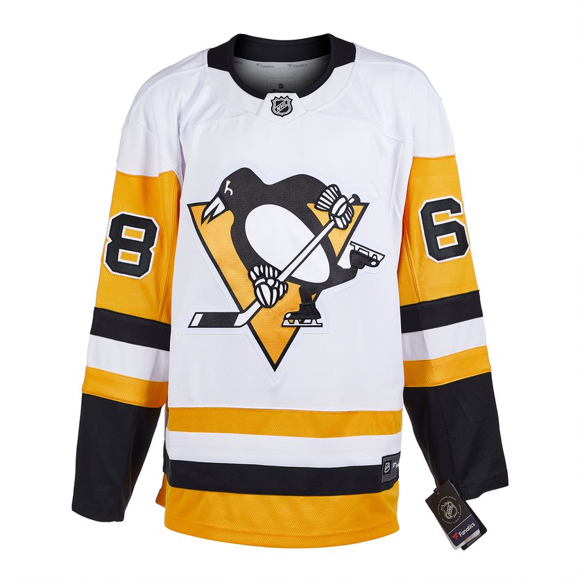 Jaromir Jagr Signed Pittsburgh Penguins White Fanatics Breakaway Jersey product image 2, provided for visual reference and