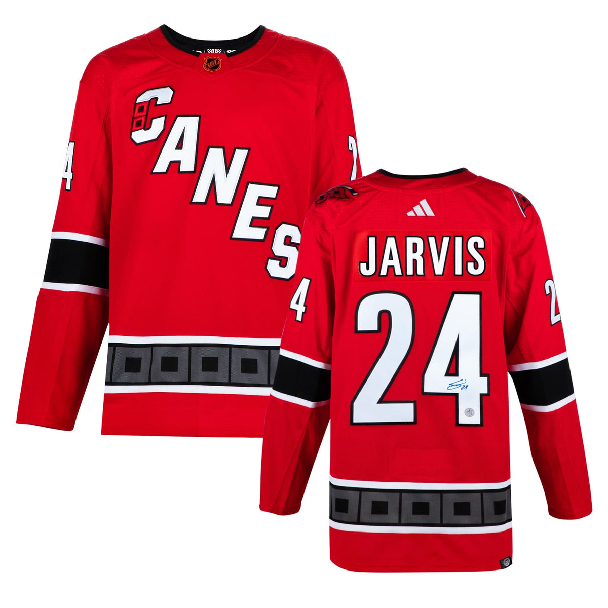 Seth Jarvis Signed Carolina Hurricanes Reverse Retro 2.0 adidas Jersey product image 3, provided for visual reference and