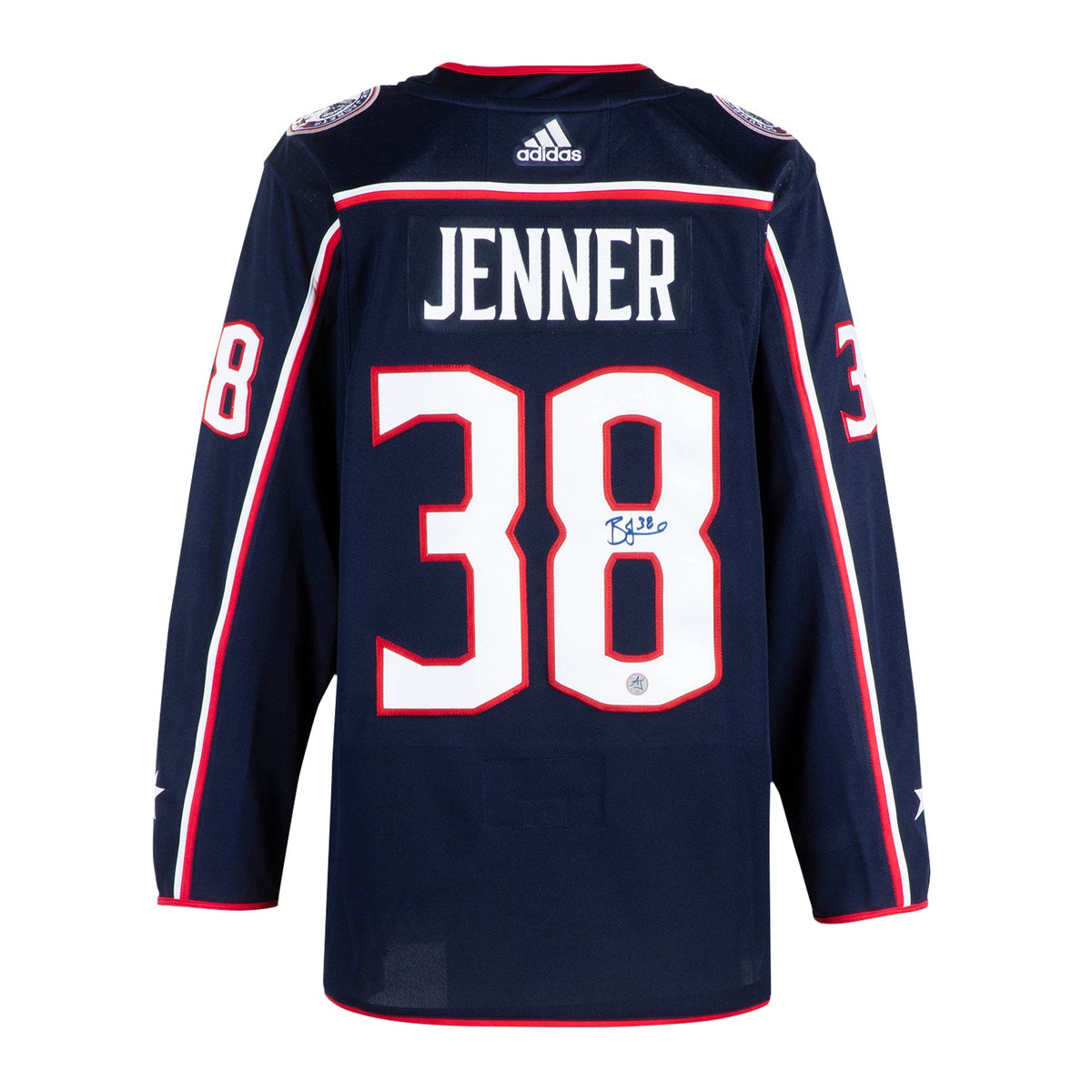 Boone Jenner Autographed Columbus Blue Jackets adidas Jersey product image 1, provided for visual reference and product