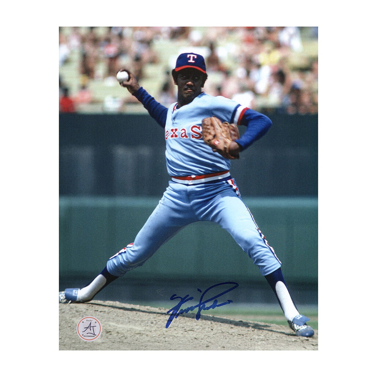 Fergie Jenkins Autographed Texas Rangers Baseball 8x10 Photo product image 1, provided for visual reference and product