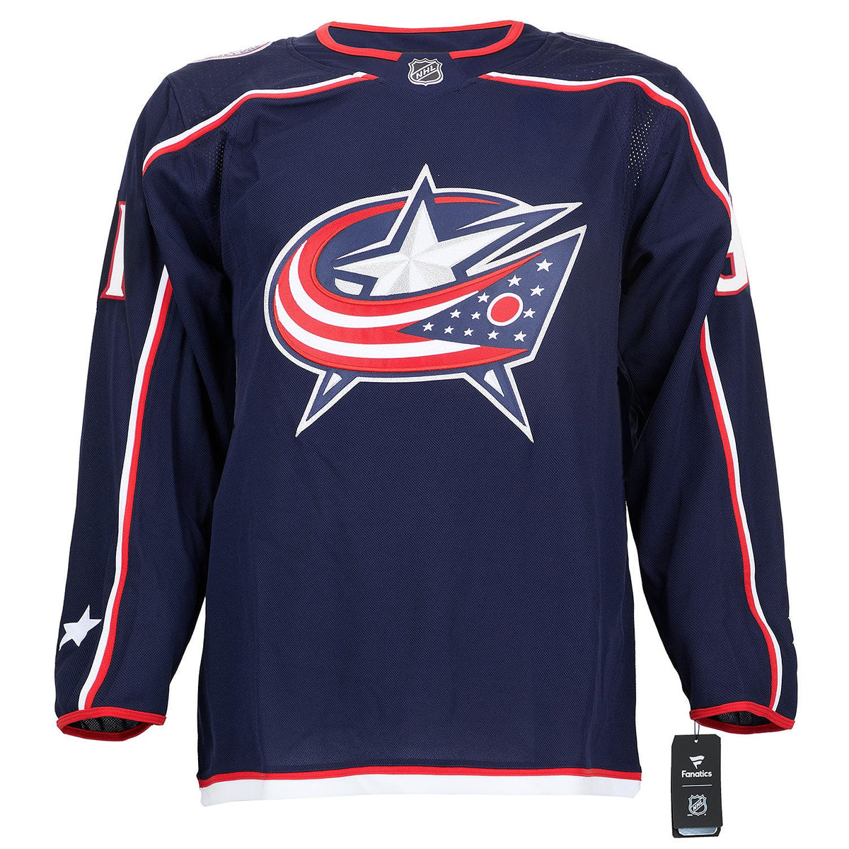 Kent Johnson Autographed Columbus Blue Jackets Fanatics Premium Jersey product image 2, provided for visual reference and