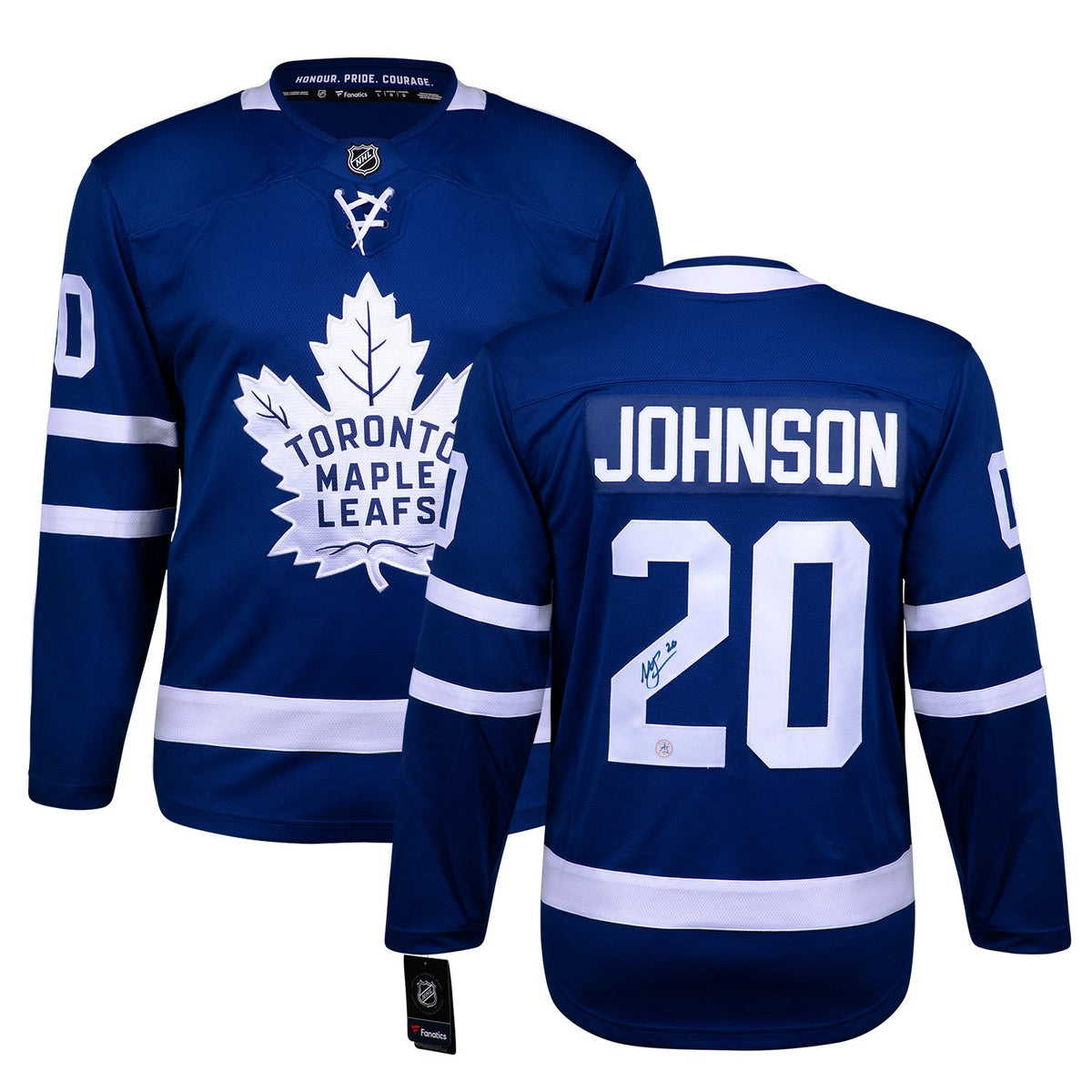 Mike Johnson Autographed Toronto Maple Leafs Blue Fanatics Jersey product image 3, provided for visual reference and product