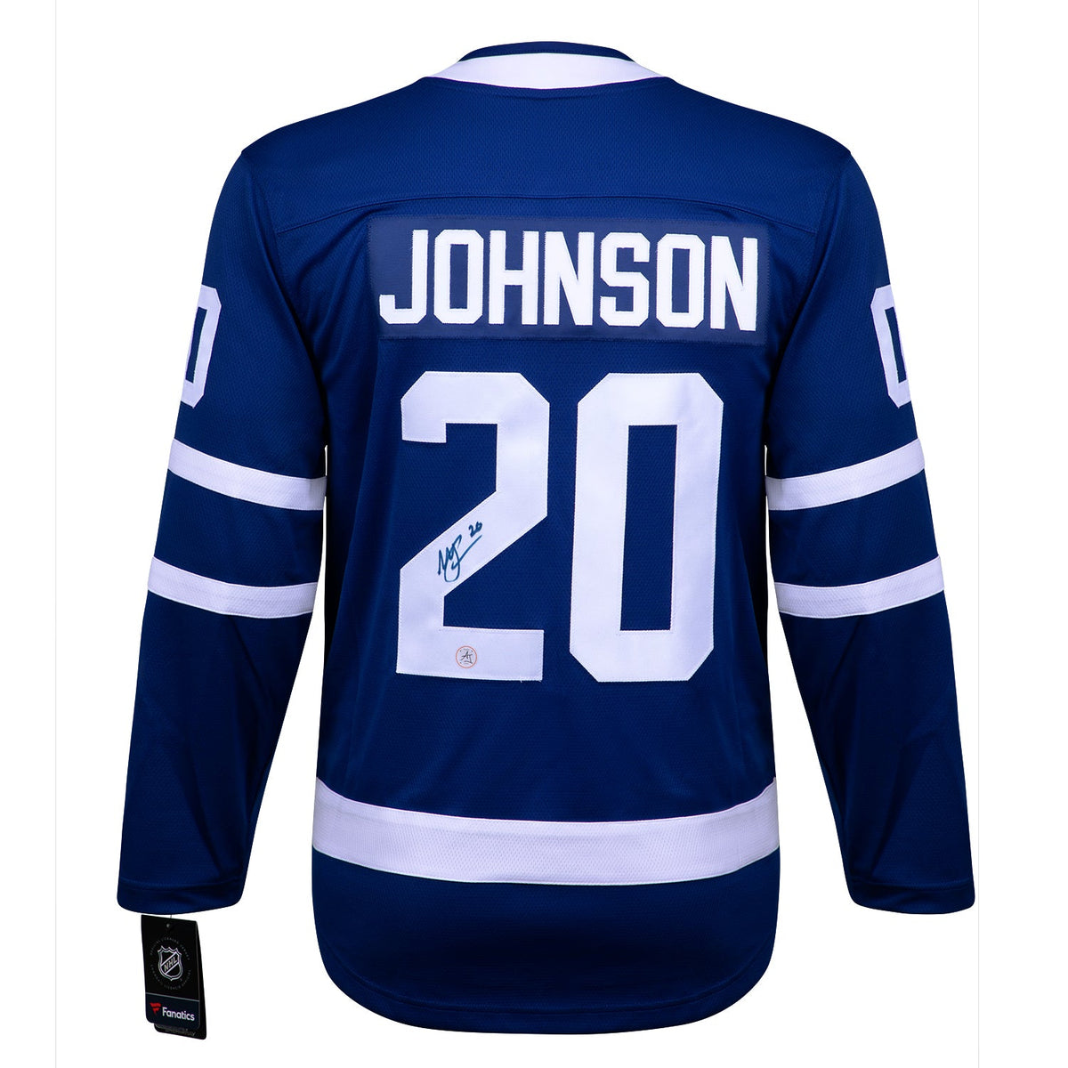Mike Johnson Autographed Toronto Maple Leafs Blue Fanatics Jersey product image 1, provided for visual reference and product