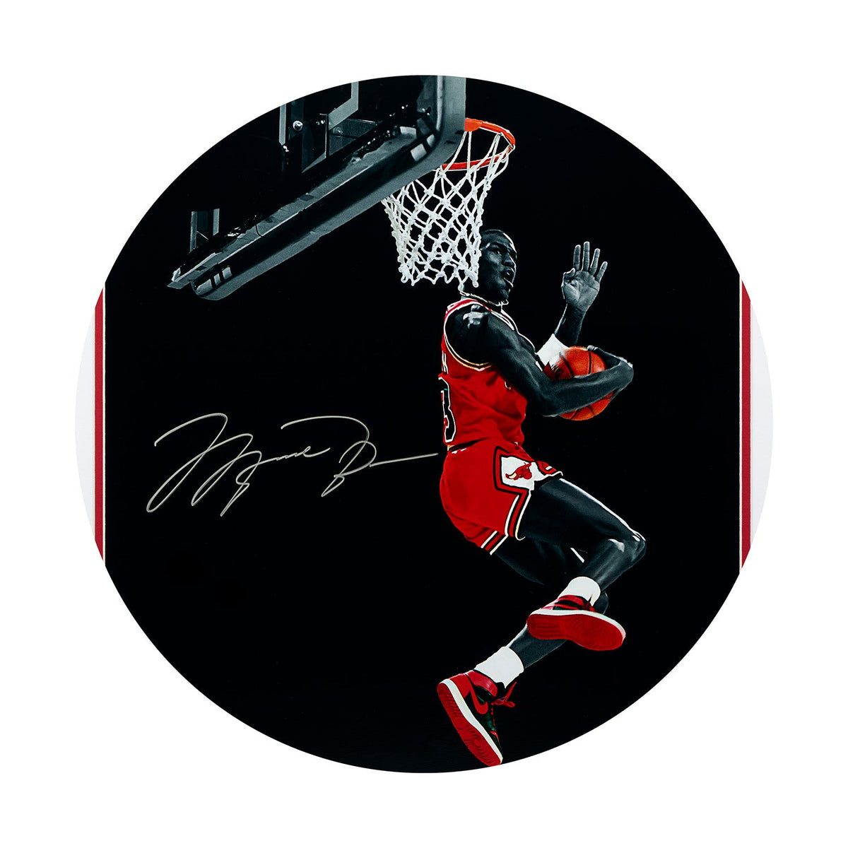 Michael Jordan Signed Chicago Bulls Cradle Dunk Basketball 26x32 Frame #12/123 product image 2, provided for visual
