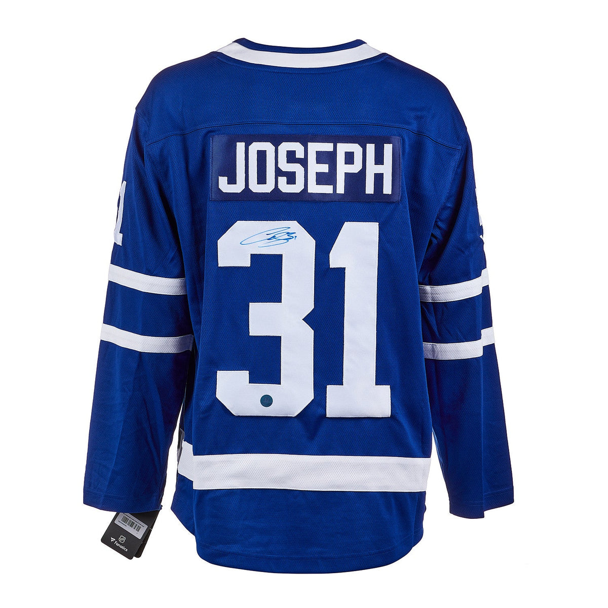 Curtis Joseph Autographed Toronto Maple Leafs Fanatics Breakaway Jersey product image 1, provided for visual reference and