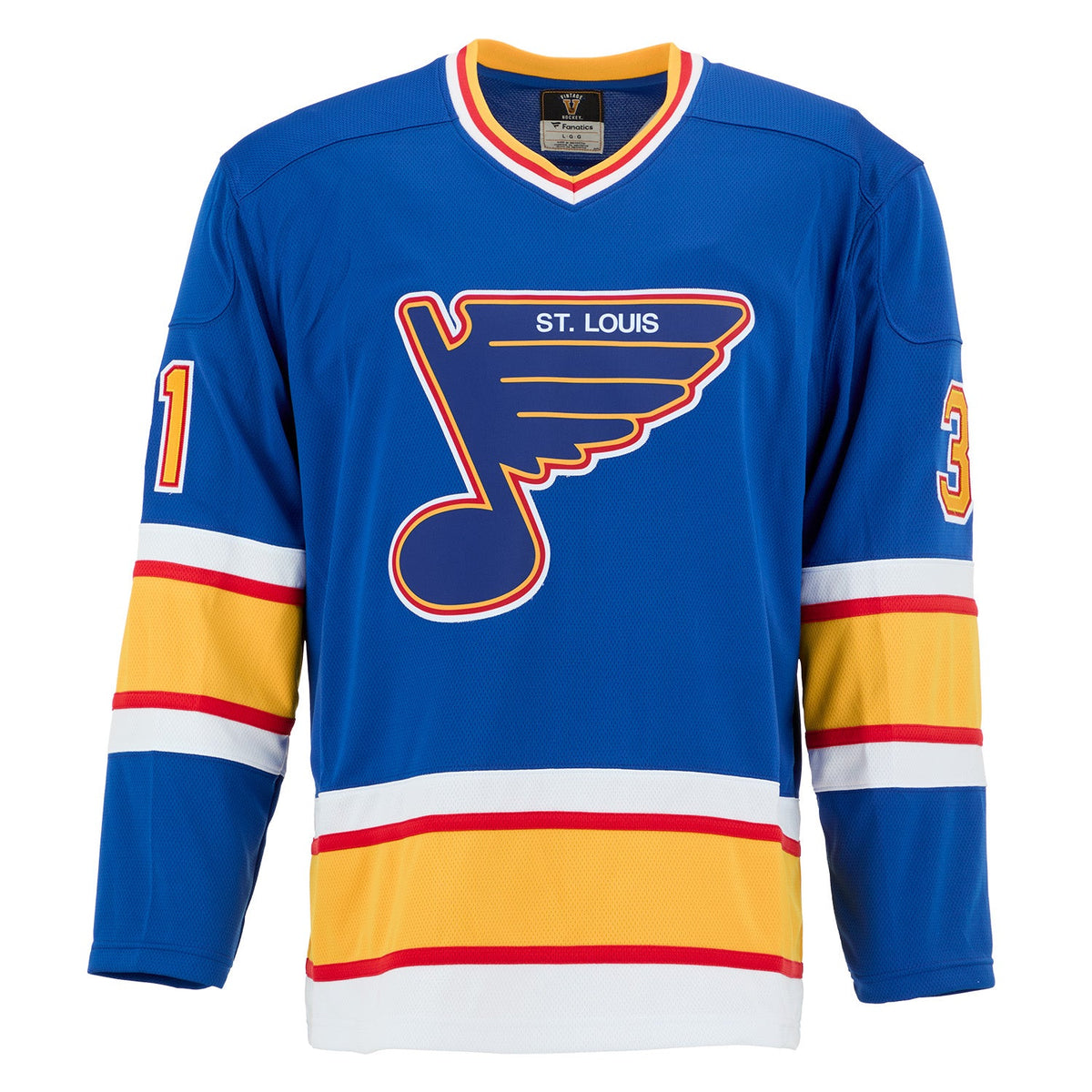 Curtis Joseph Autographed St Louis Blues Fanatics Throwback Jersey product image 2, provided for visual reference and