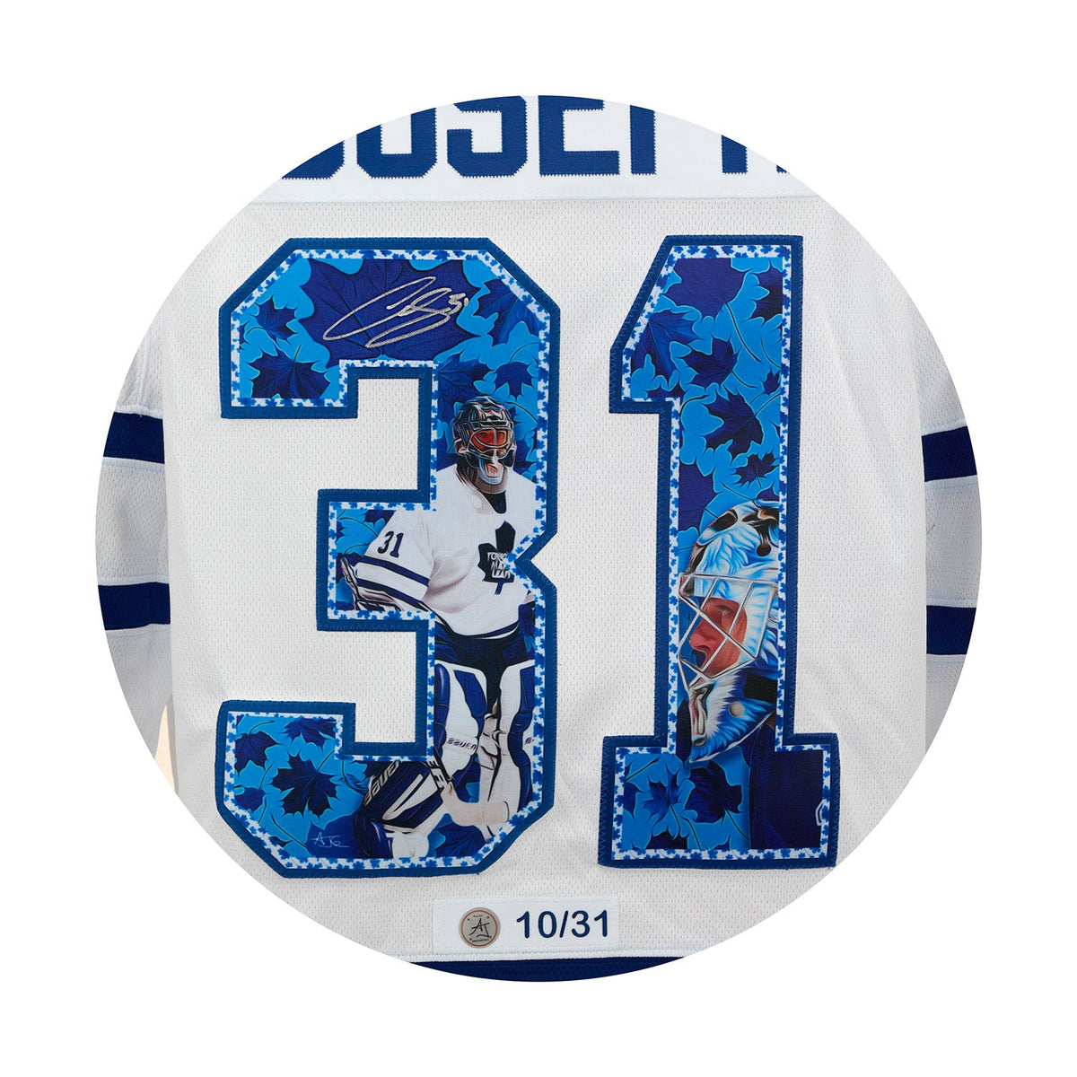 Curtis Joseph Signed Toronto Maple Leafs Goalie Profile Art Jersey #10/31 product image 3, provided for visual reference and