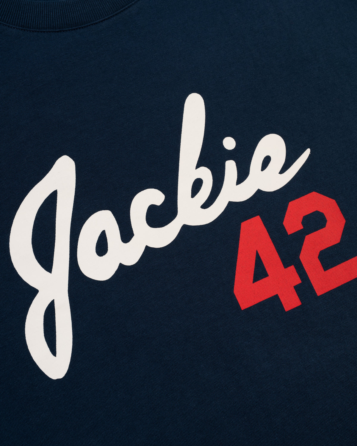 Jackie Robinson Script '42' Short Sleeve T-Shirt product image 2, provided for visual reference and product detail review