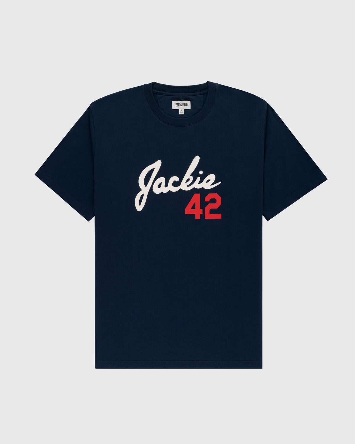 Jackie Robinson Script '42' Short Sleeve T-Shirt product image 1, provided for visual reference and product detail review