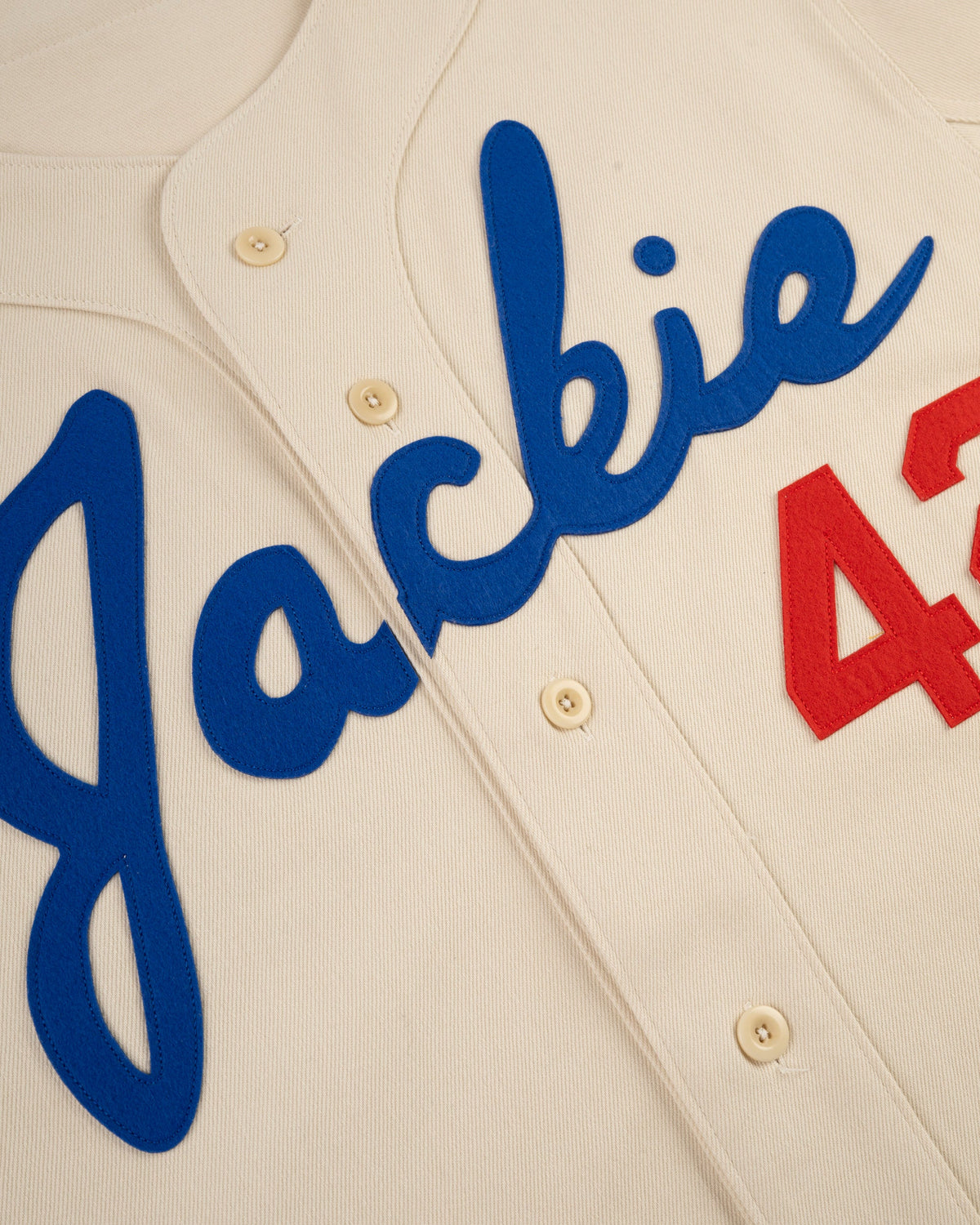 Jackie Robinson Cotton Twill Baseball Jersey product image 3, provided for visual reference and product detail review