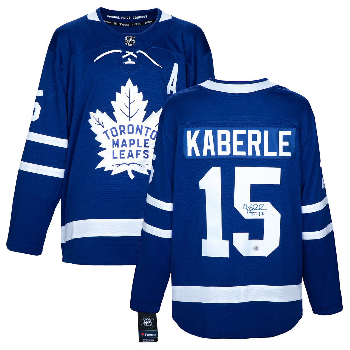 Tomas Kaberle Autographed Toronto Maple Leafs Blue Fanatics Breakaway Jersey product image 3, provided for visual reference