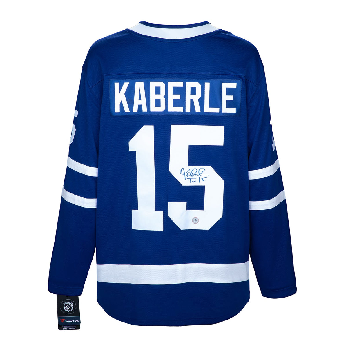 Tomas Kaberle Autographed Toronto Maple Leafs Blue Fanatics Breakaway Jersey product image 1, provided for visual reference