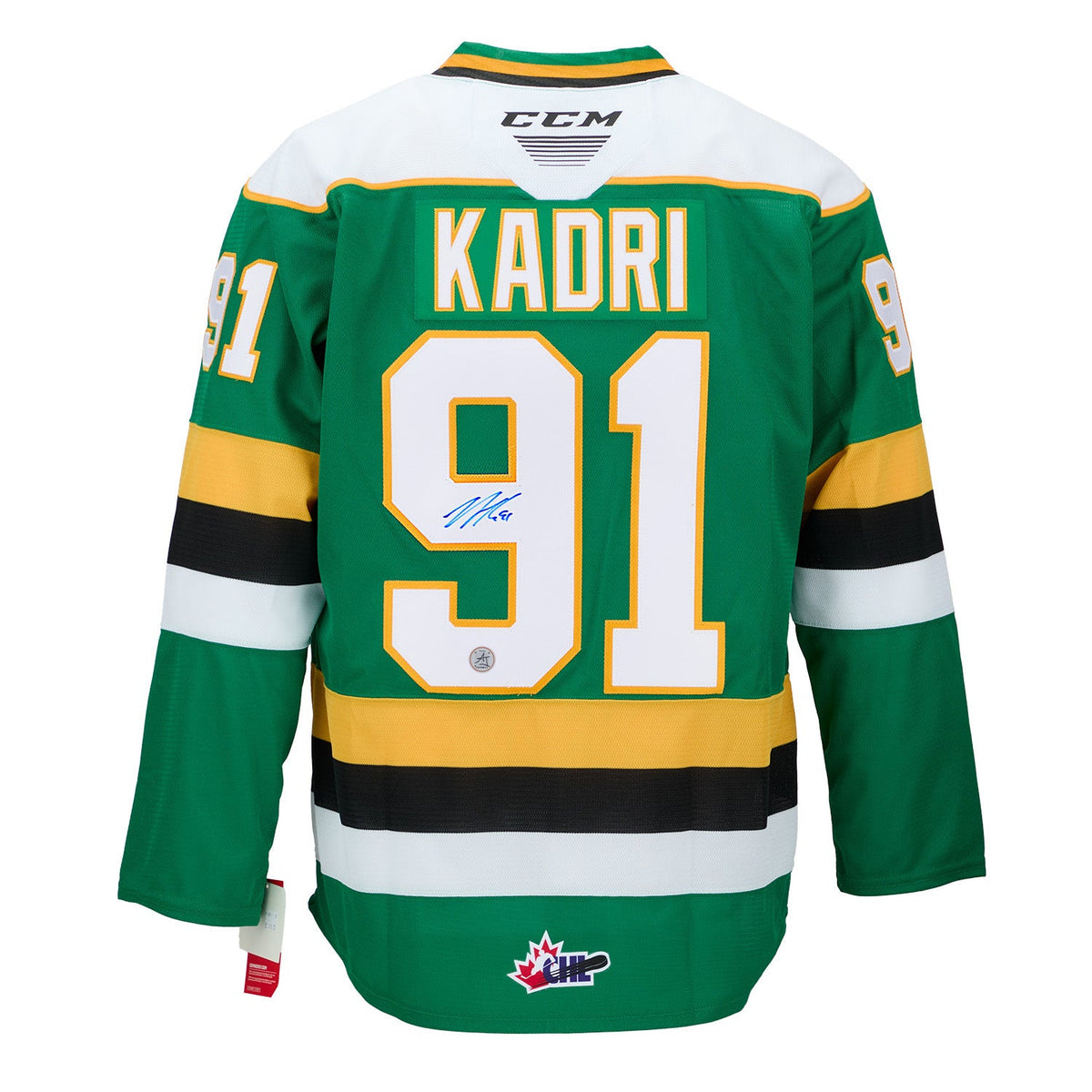 Nazem Kadri Autographed London Knights Replica CCM Hockey Jersey product image 1, provided for visual reference and product