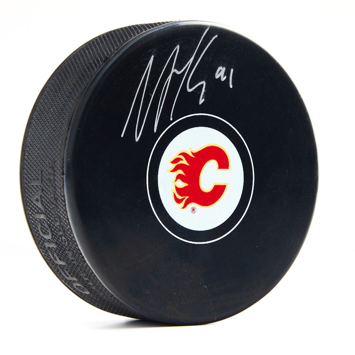 Nazem Kadri Autographed Calgary Flames Hockey Puck product image 1, provided for visual reference and product detail review