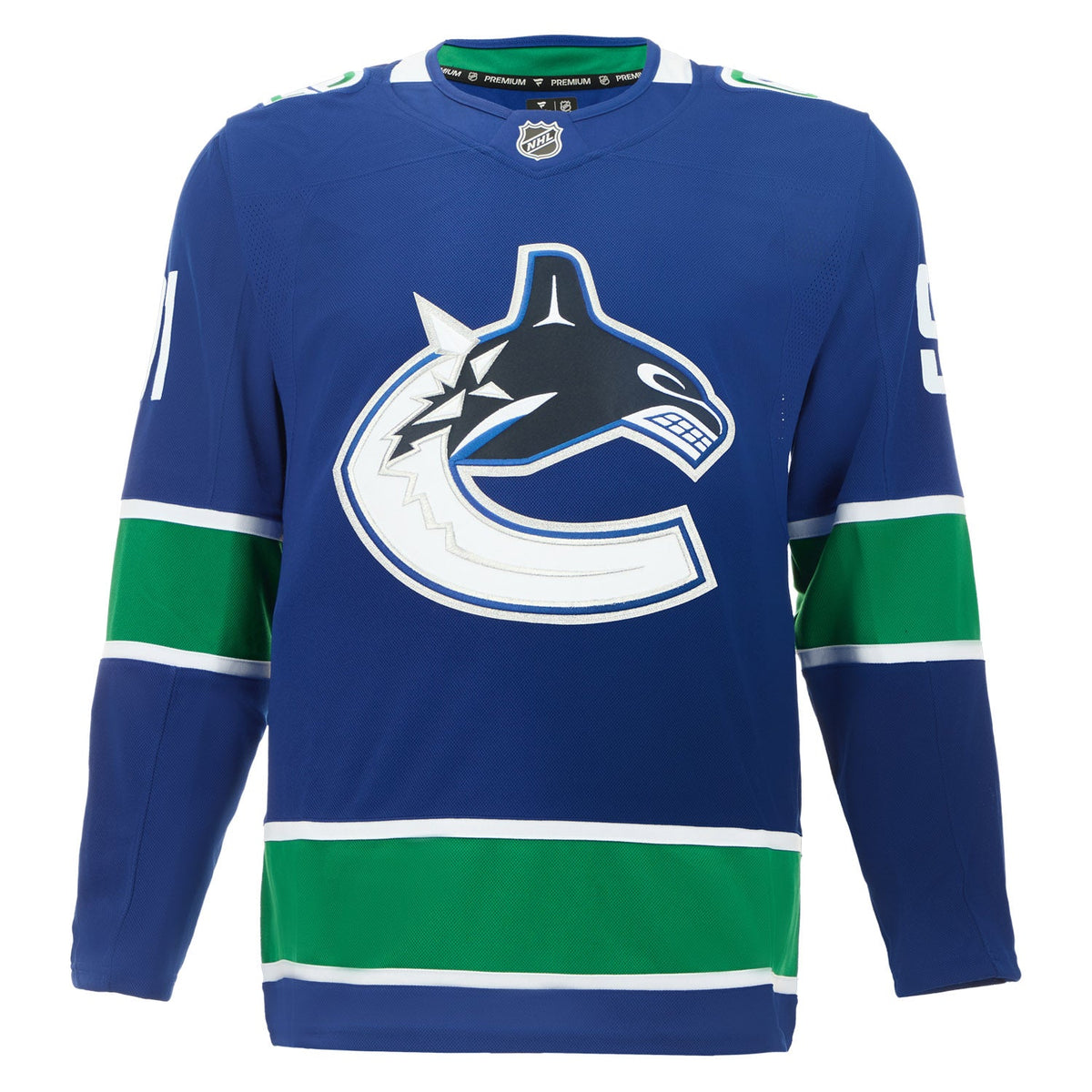 Evander Kane Autographed Vancouver Canucks Fanatics Premium Jersey product image 2, provided for visual reference and