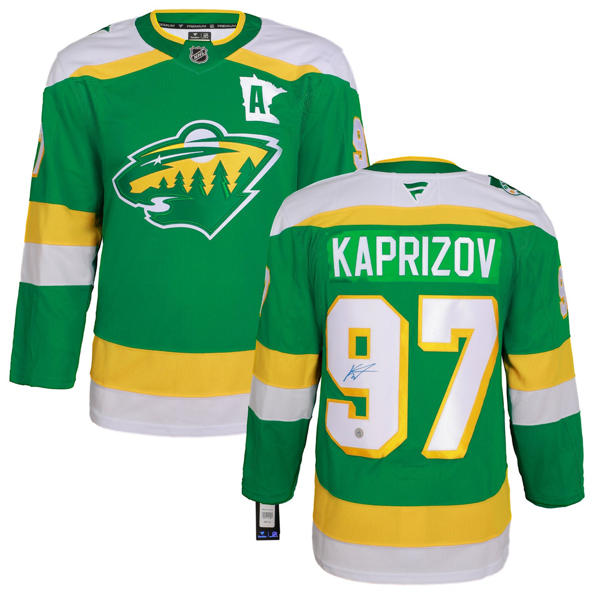 Kirill Kaprizov Signed Minnesota Wild Alternate Fanatics Premium Jersey product image 3, provided for visual reference and