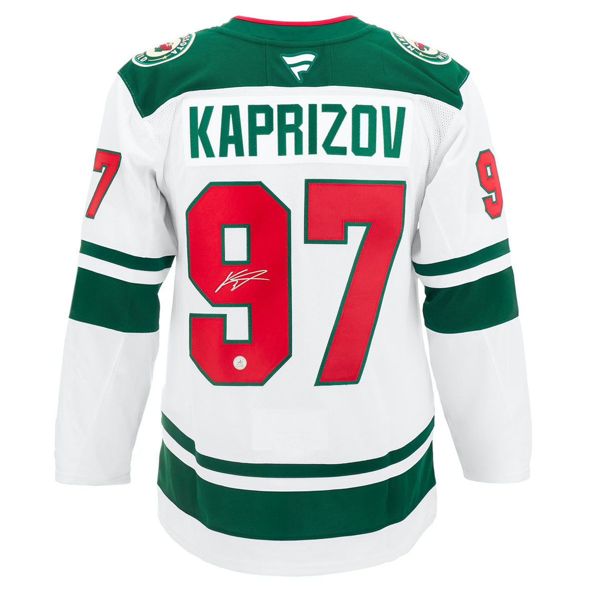 Kirill Kaprizov Signed Minnesota Wild White Fanatics Premium Jersey product image 1, provided for visual reference and