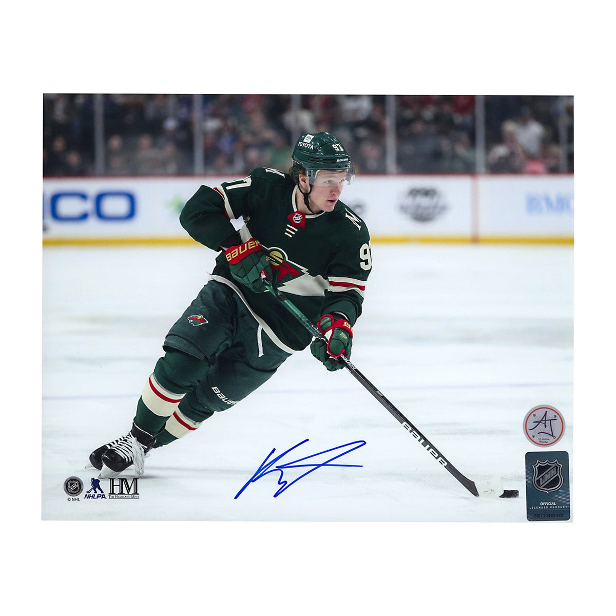 Kirill Kaprizov Autographed Minnesota Wild Playmaker 8x10 Photo product image 1, provided for visual reference and product
