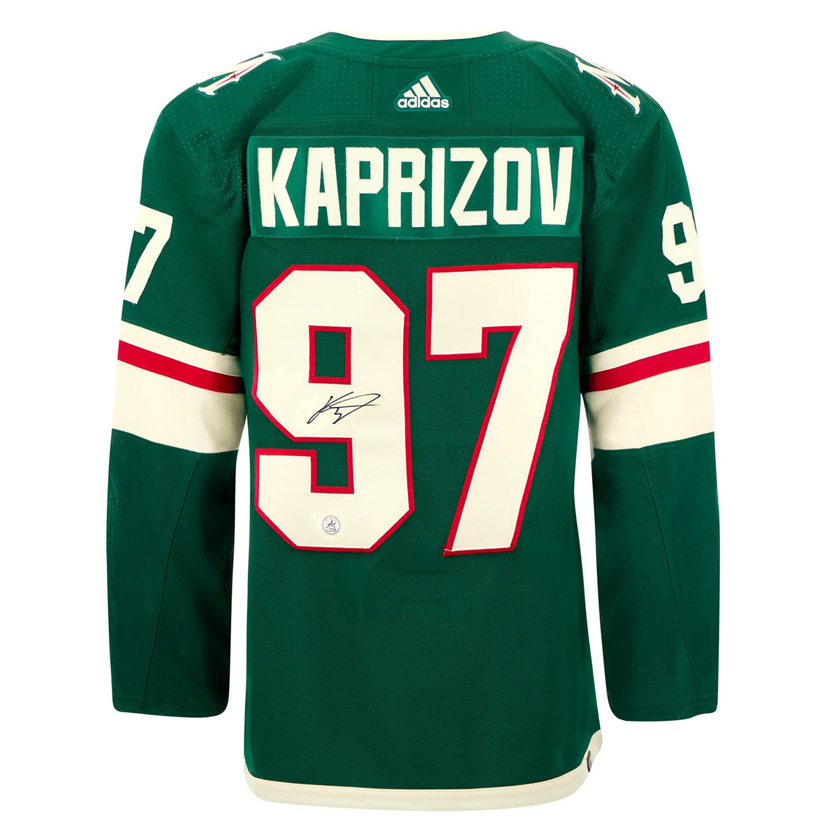 Kirill Kaprizov Autographed Minnesota Wild Green adidas Jersey product image 1, provided for visual reference and product