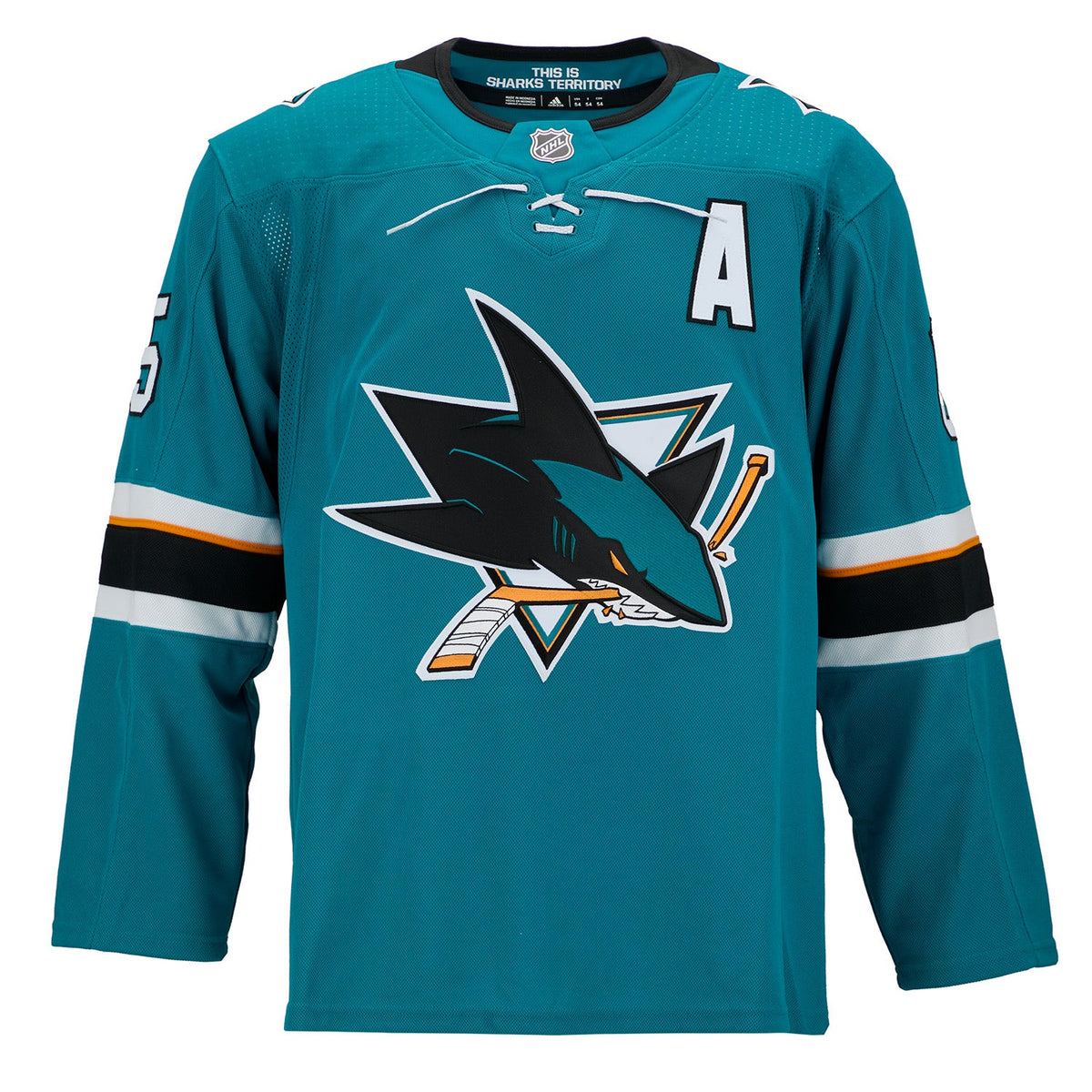 Erik Karlsson Autographed San Jose Sharks Teal adidas Jersey product image 2, provided for visual reference and product