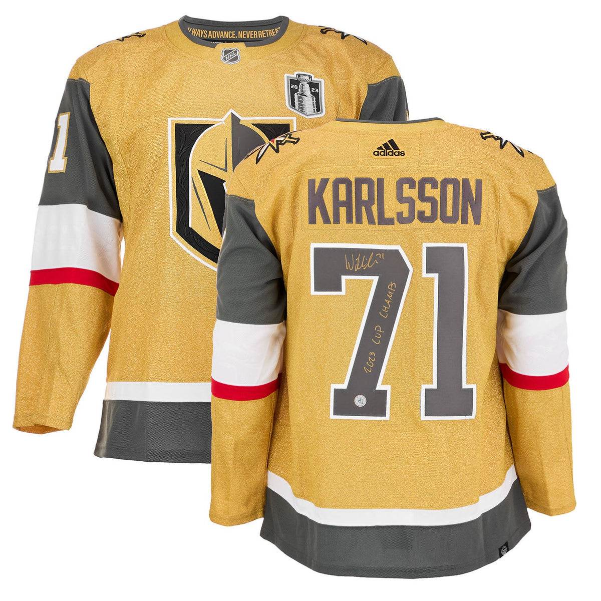 William Karlsson Vegas Golden Knights Signed 2023 Stanley Cup adidas Jersey product image 3, provided for visual reference