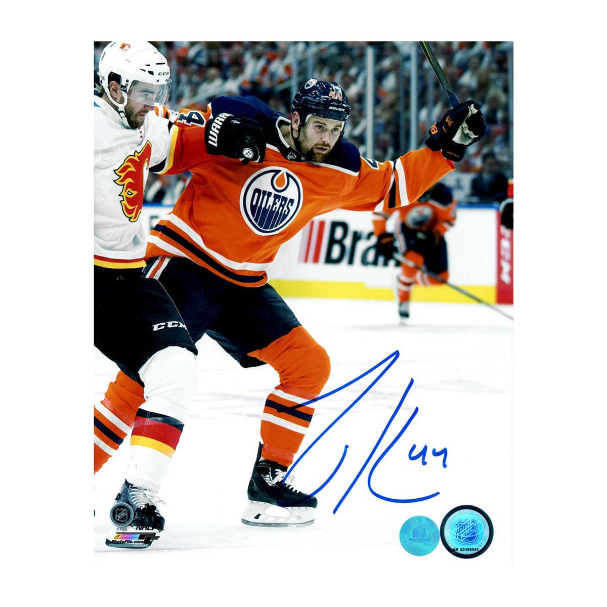 Zack Kassian Autographed Edmonton Oilers Hockey 8x10 Photo product image 1, provided for visual reference and product detail