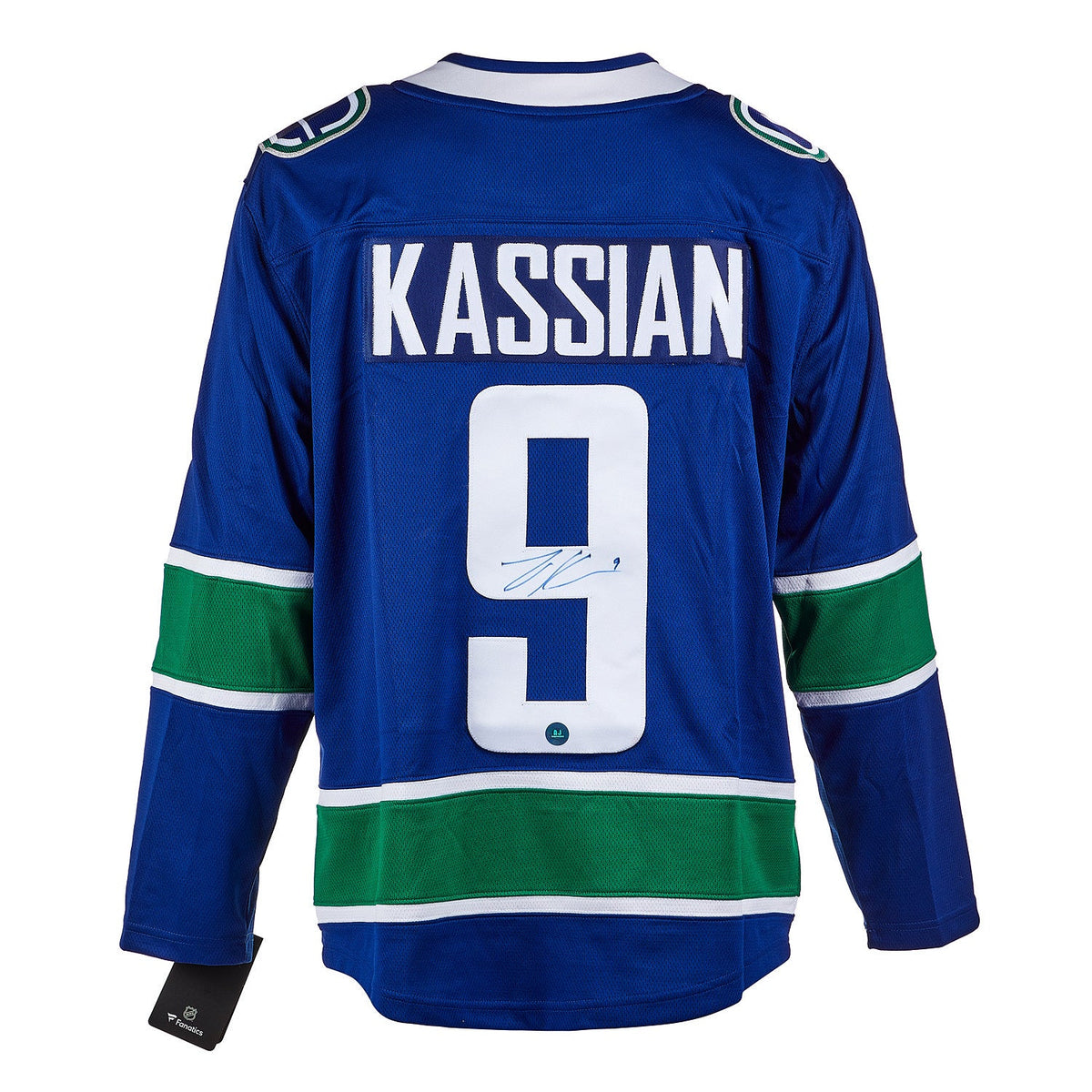 Zack Kassian Autographed Vancouver Canucks Fanatics Breakaway Jersey product image 1, provided for visual reference and
