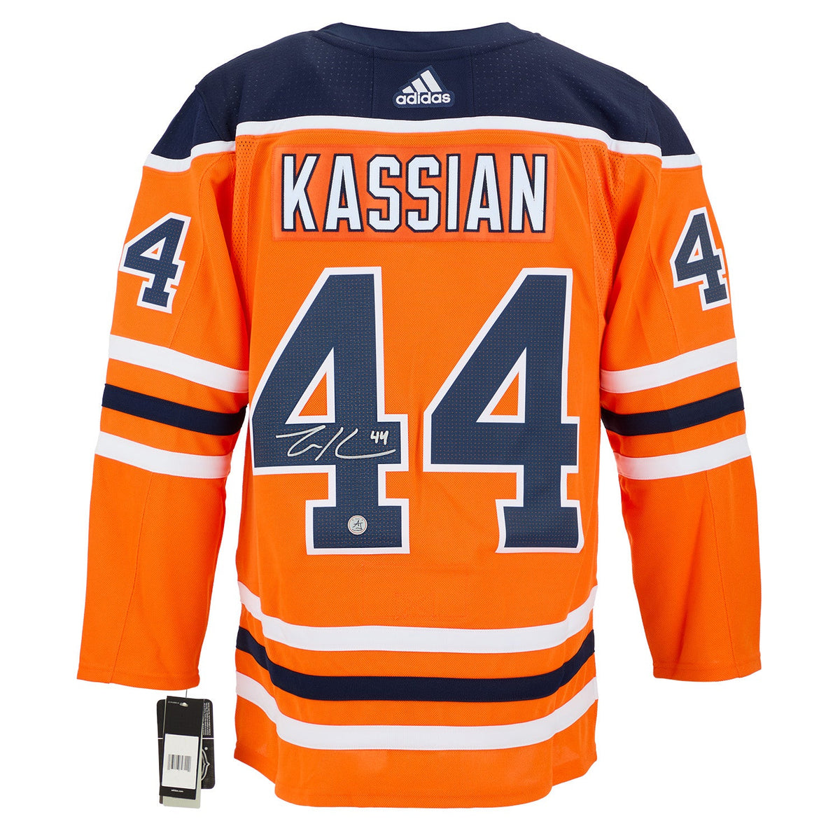 Zack Kassian Autographed Edmonton Oilers Orange adidas Jersey product image 1, provided for visual reference and product