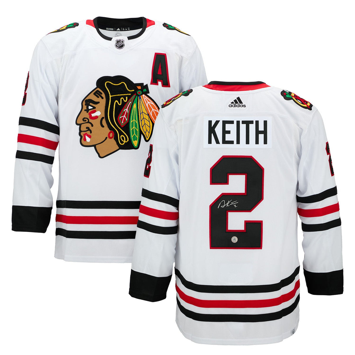 Duncan Keith Signed Chicago Blackhawks White adidas Jersey product image 3, provided for visual reference and product detail