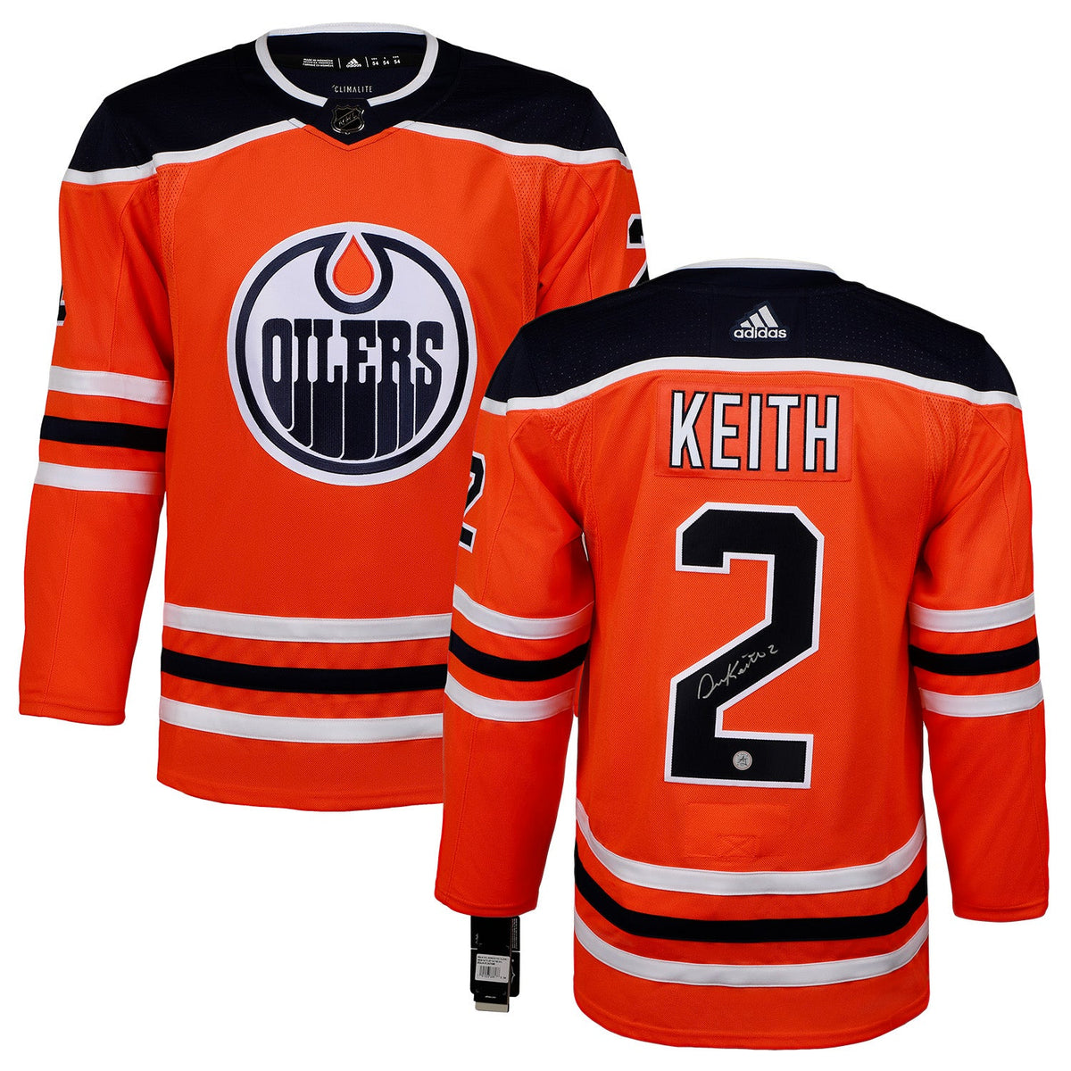 Duncan Keith Autographed Edmonton Oilers adidas Jersey product image 3, provided for visual reference and product detail