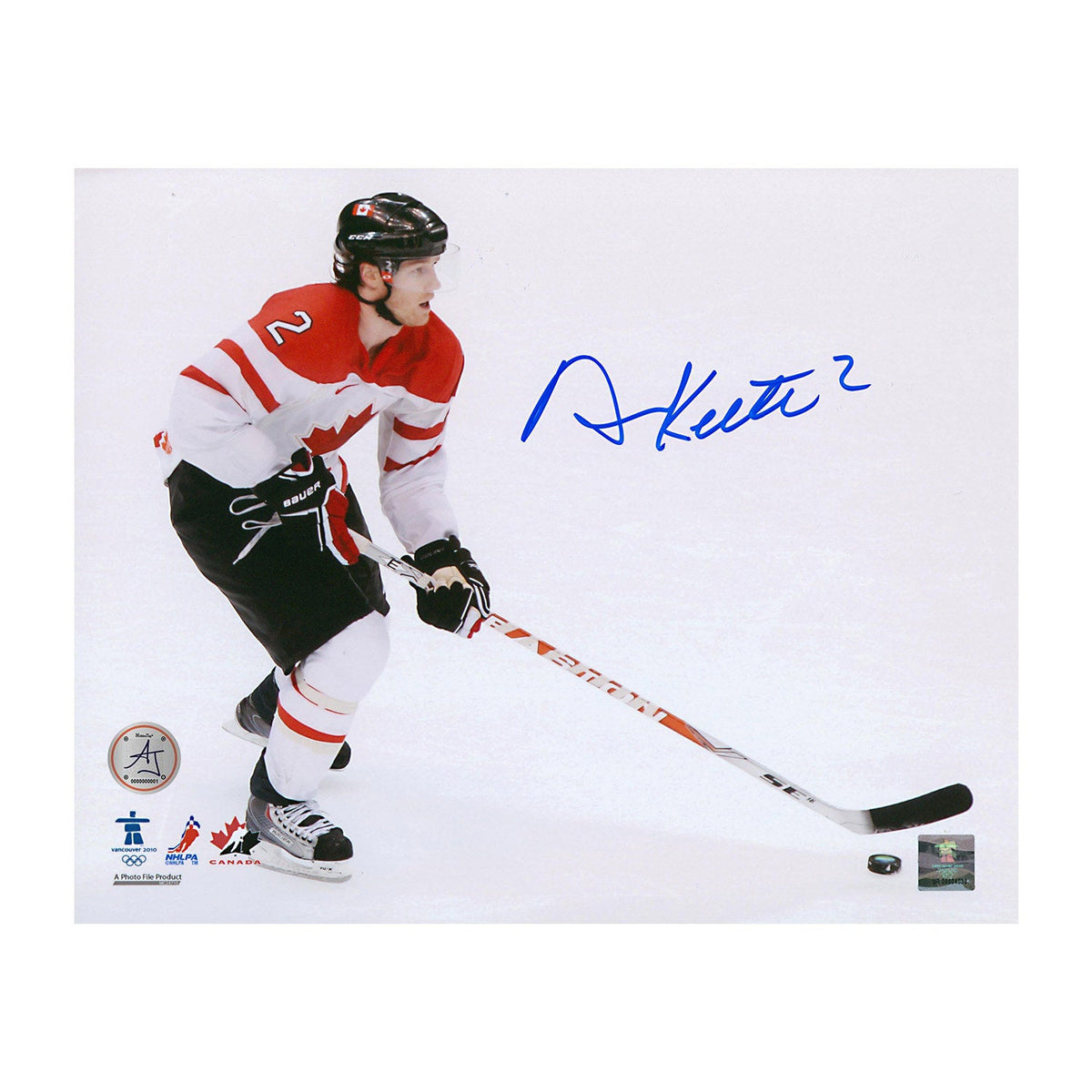 Duncan Keith Autographed Team Canada 2010 Olympic Hockey 8x10 Photo product image 1, provided for visual reference and