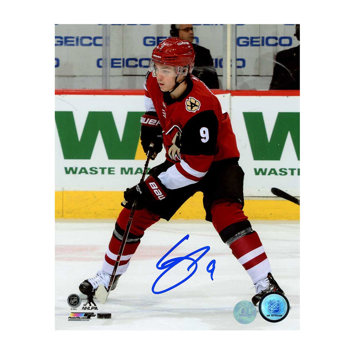 Clayton Keller Autographed Arizona Coyotes Hockey 8x10 Photo product image 1, provided for visual reference and product