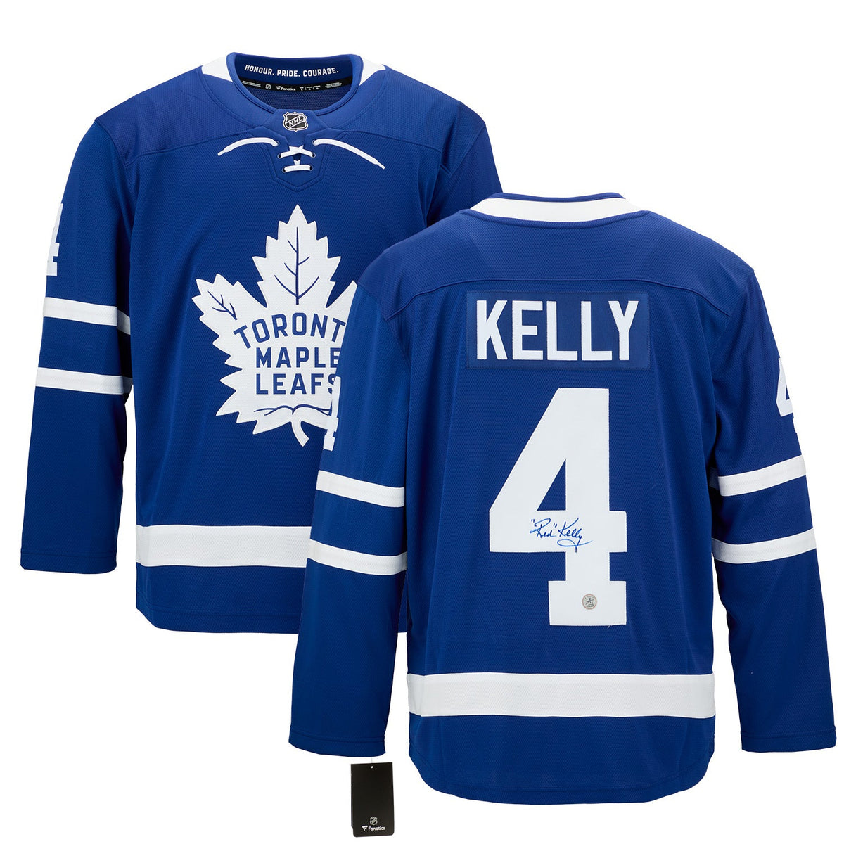 Red Kelly Autographed Toronto Maple Leafs Fanatics Breakaway Jersey product image 3, provided for visual reference and