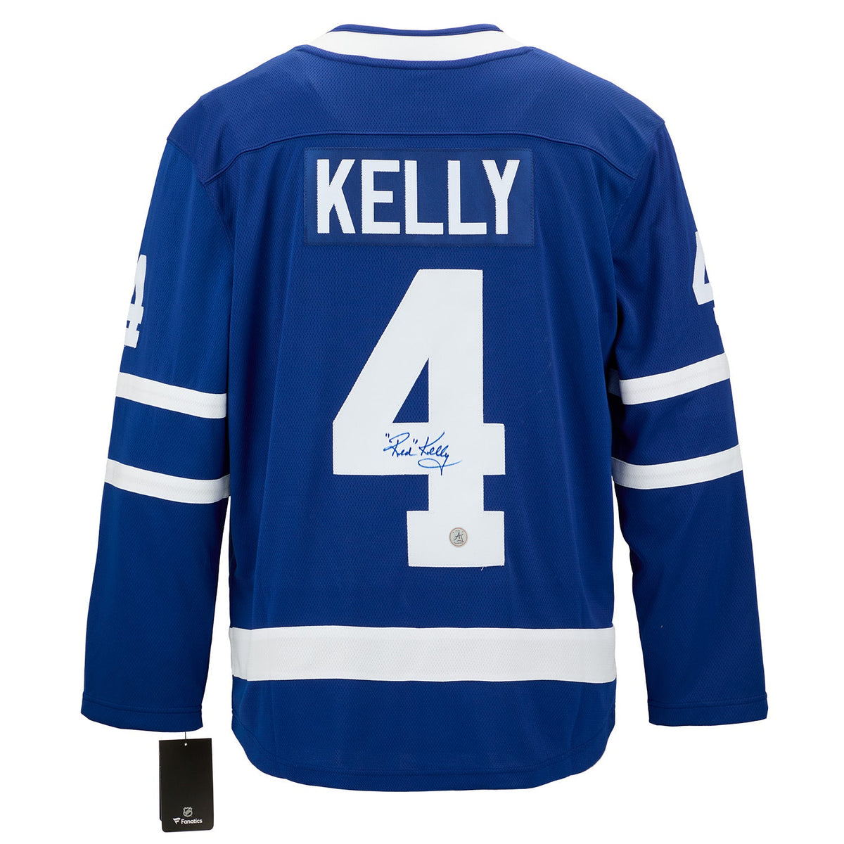 Red Kelly Autographed Toronto Maple Leafs Fanatics Breakaway Jersey product image 1, provided for visual reference and