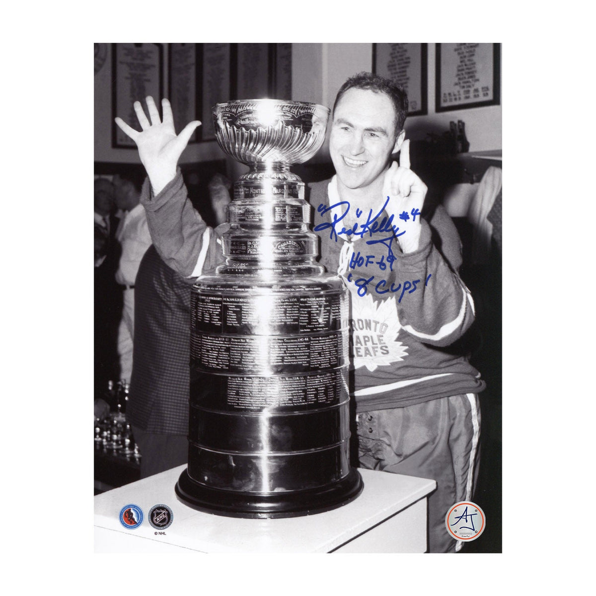 Red Kelly Signed Toronto Maple Leafs Stanley Cup 8x10 Photo with Note product image 1, provided for visual reference and