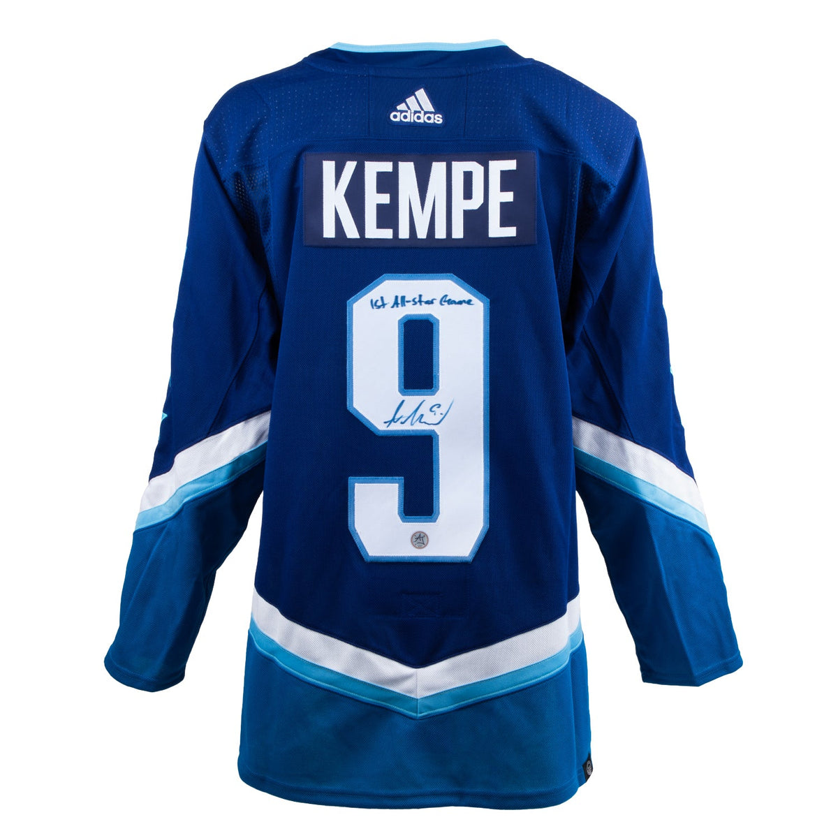 Adrian Kempe Signed 2022 NHL All-Star Game adidas Jersey with 1st ASG Note #/22 product image 1, provided for visual