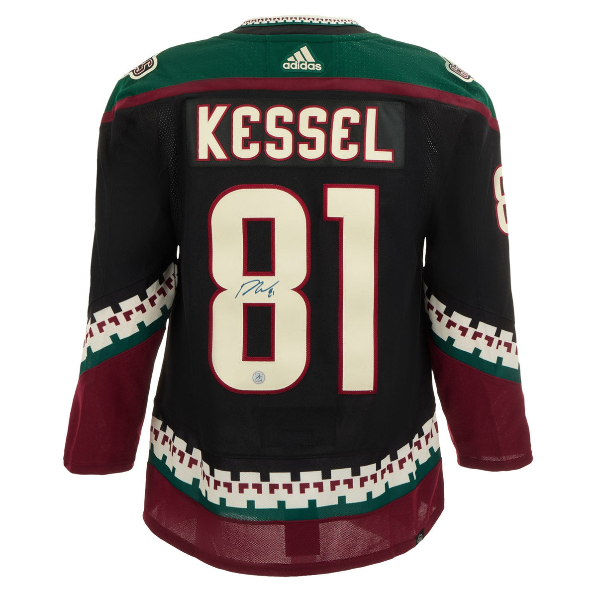 Phil Kessel Signed Arizona Coyotes Black Kachina adidas Jersey product image 1, provided for visual reference and product