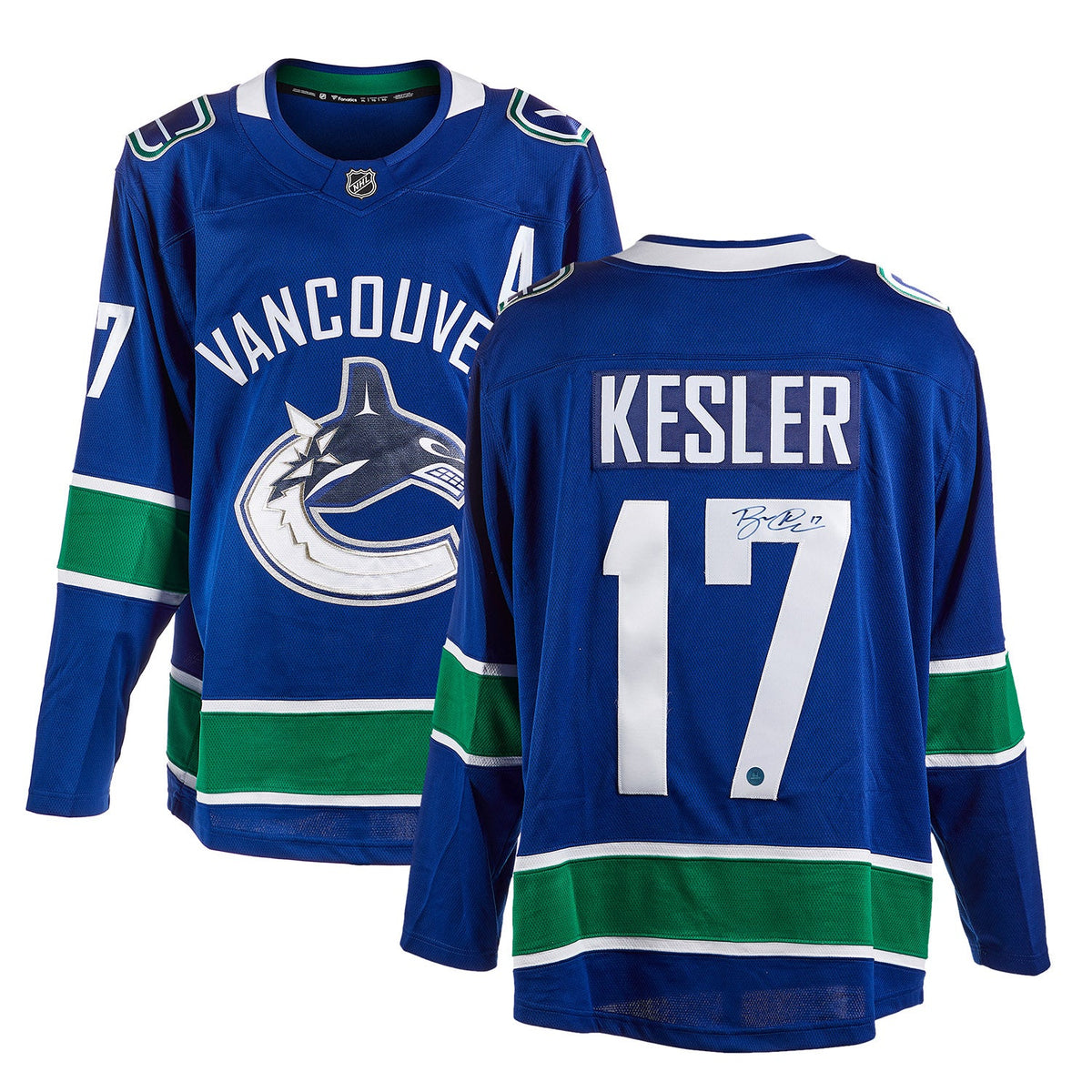 Ryan Kesler Autographed Vancouver Canucks Fanatics Breakaway Jersey product image 3, provided for visual reference and