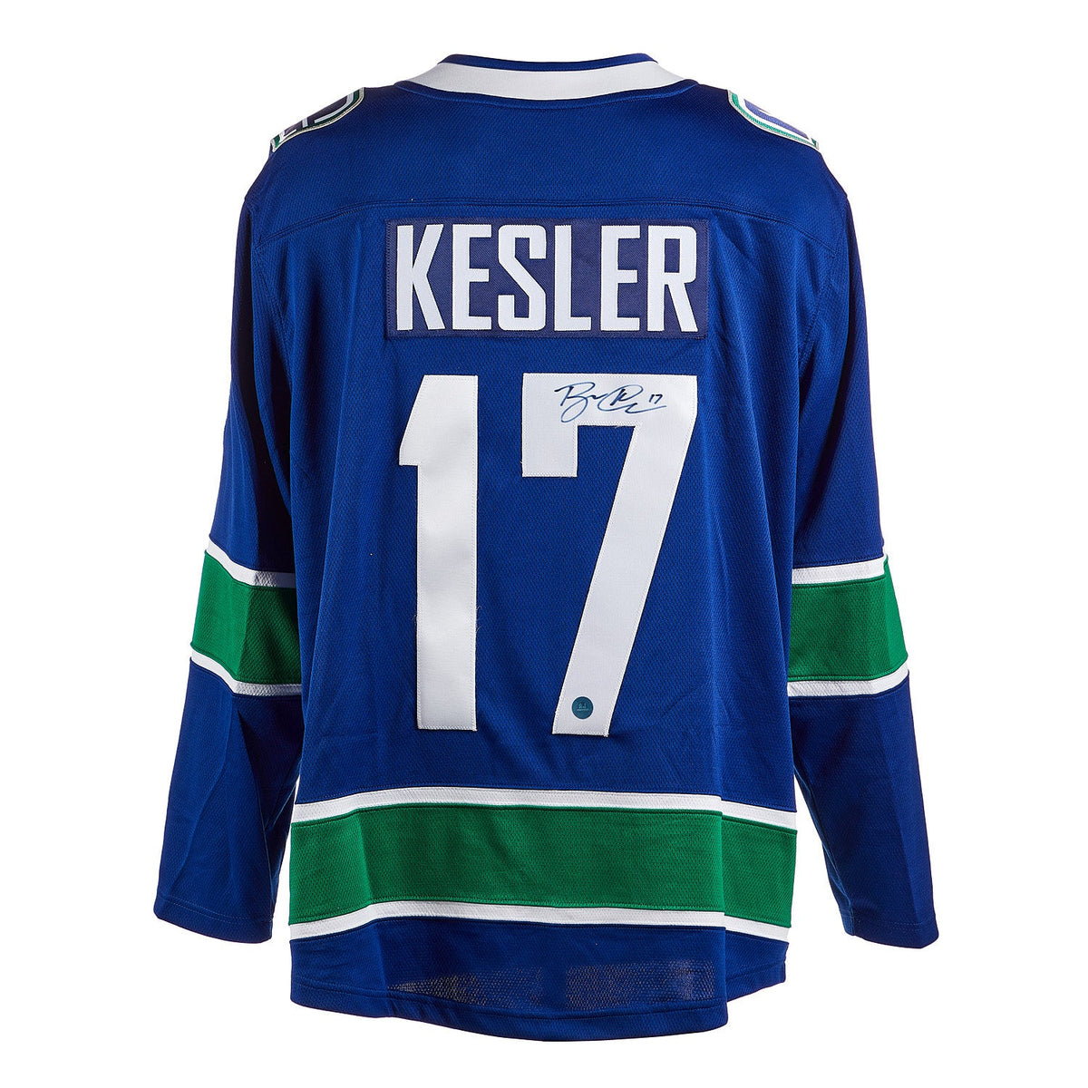 Ryan Kesler Autographed Vancouver Canucks Fanatics Breakaway Jersey product image 1, provided for visual reference and