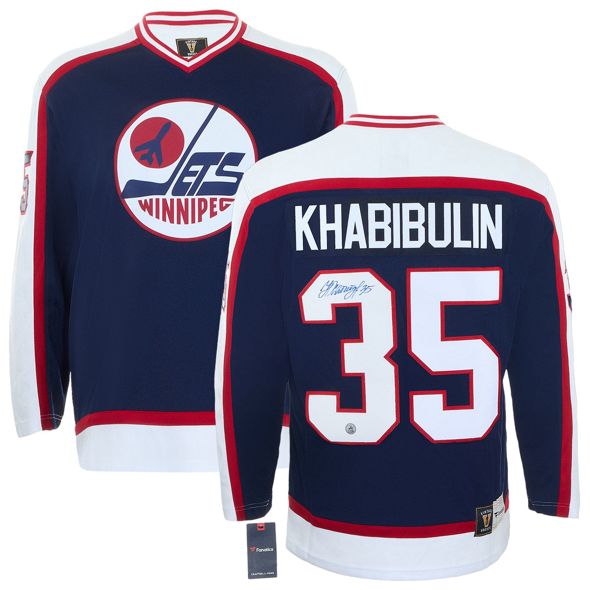 Nikolai Khabibulin Signed Winnipeg Jets Fanatics Throwback Jersey product image 3, provided for visual reference and product