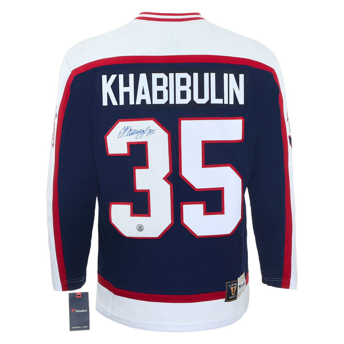 Nikolai Khabibulin Signed Winnipeg Jets Fanatics Throwback Jersey product image 1, provided for visual reference and product