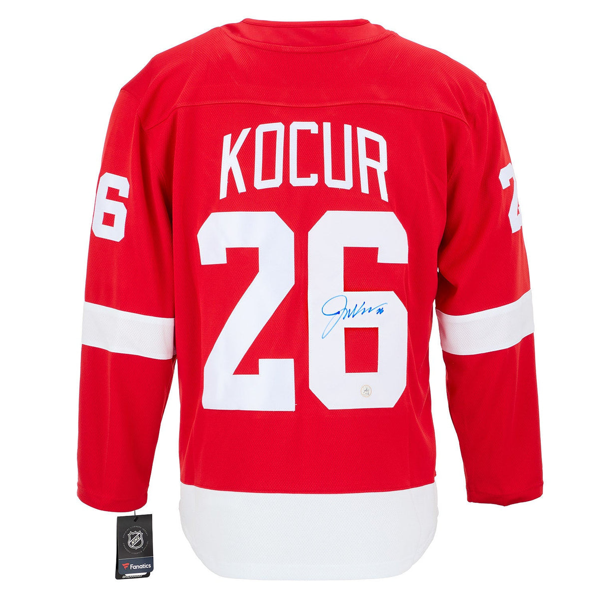 Joey Kocur Signed Detroit Red Wings Fanatics Breakaway Jersey product image 1, provided for visual reference and product