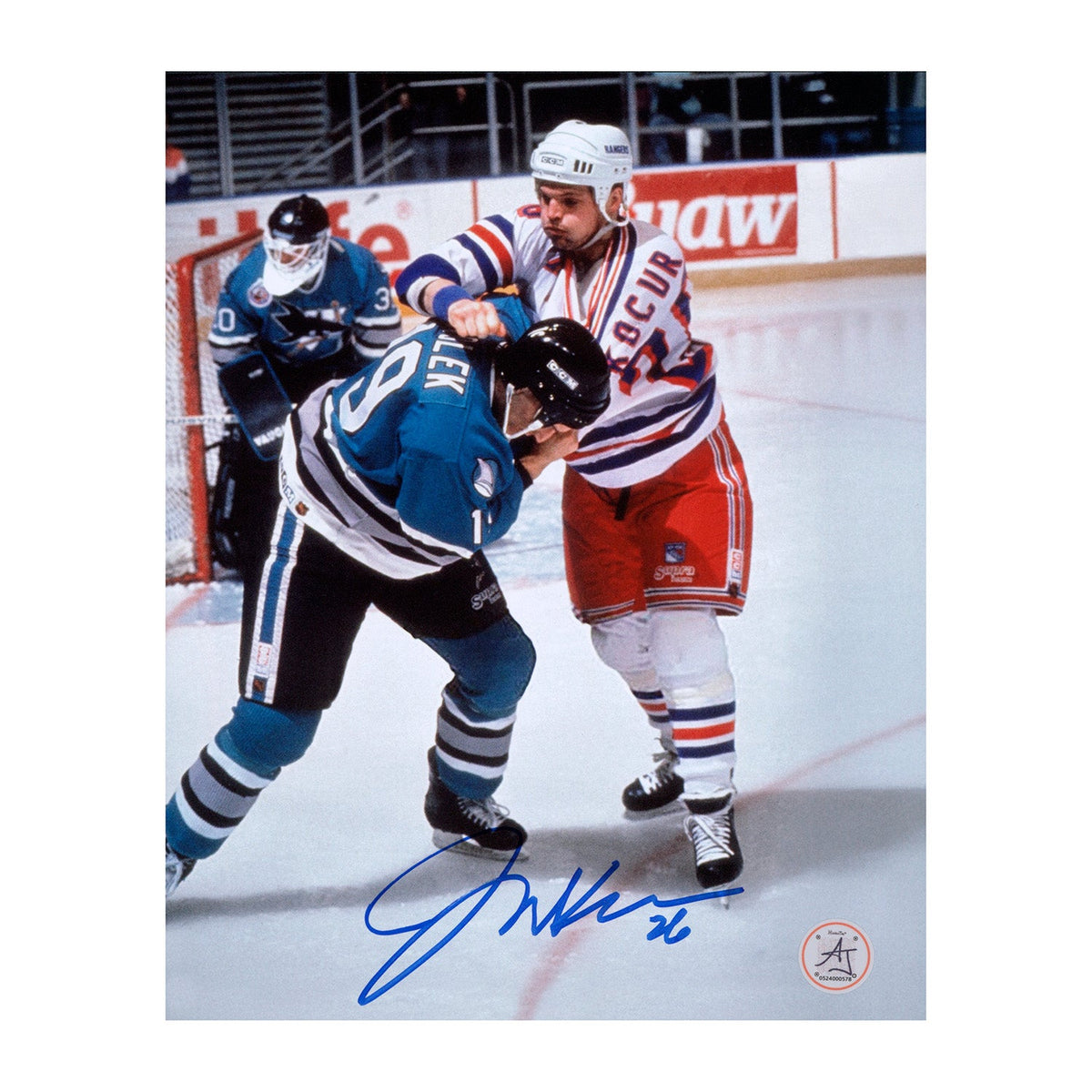 Joey Kocur Autographed New York Rangers Hockey Fight 8x10 Photo product image 1, provided for visual reference and product