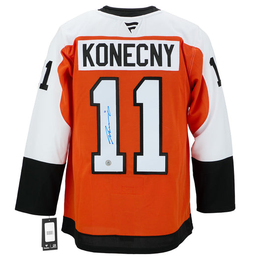 Travis Konecny Autographed Philadelphia Flyers Fanatics Premium Jersey product image 1, provided for visual reference and