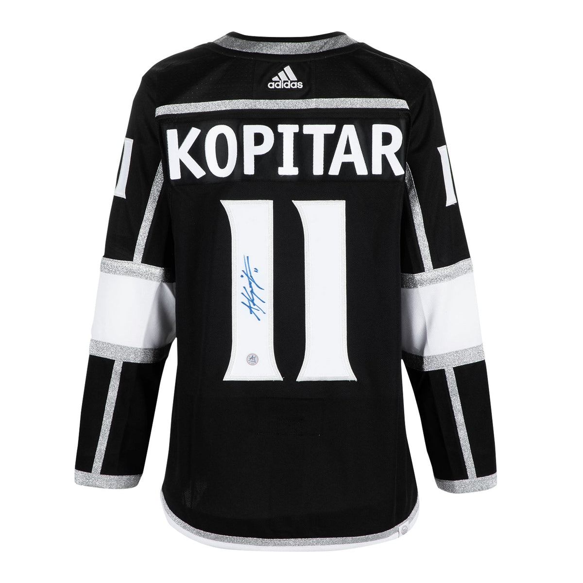 Anze Kopitar Autographed Los Angeles Kings Black adidas Jersey product image 1, provided for visual reference and product