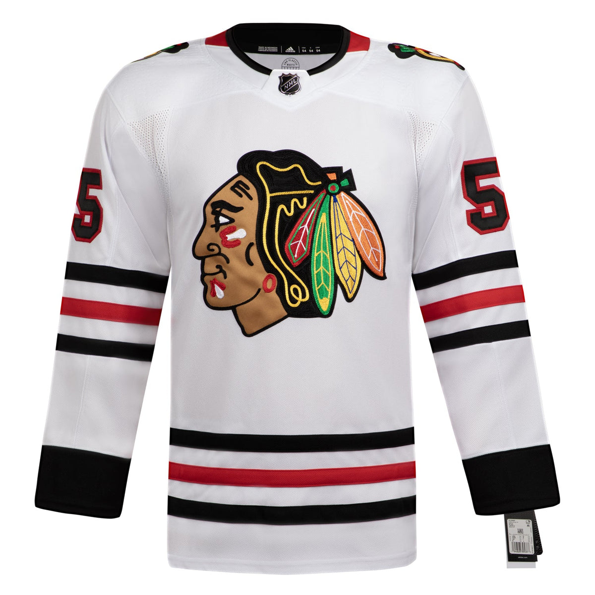 Kevin Korchinski Signed Chicago Blackhawks White adidas Jersey product image 2, provided for visual reference and product