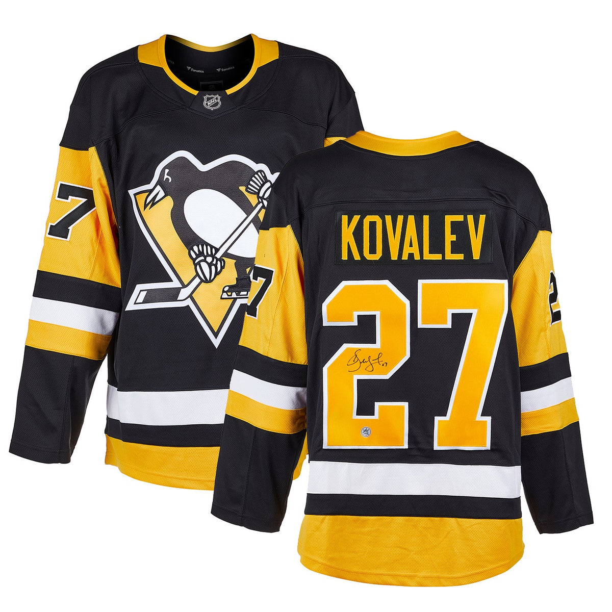 Alexei Kovalev Autographed Pittsburgh Penguins Fanatics Breakaway Jersey product image 3, provided for visual reference and