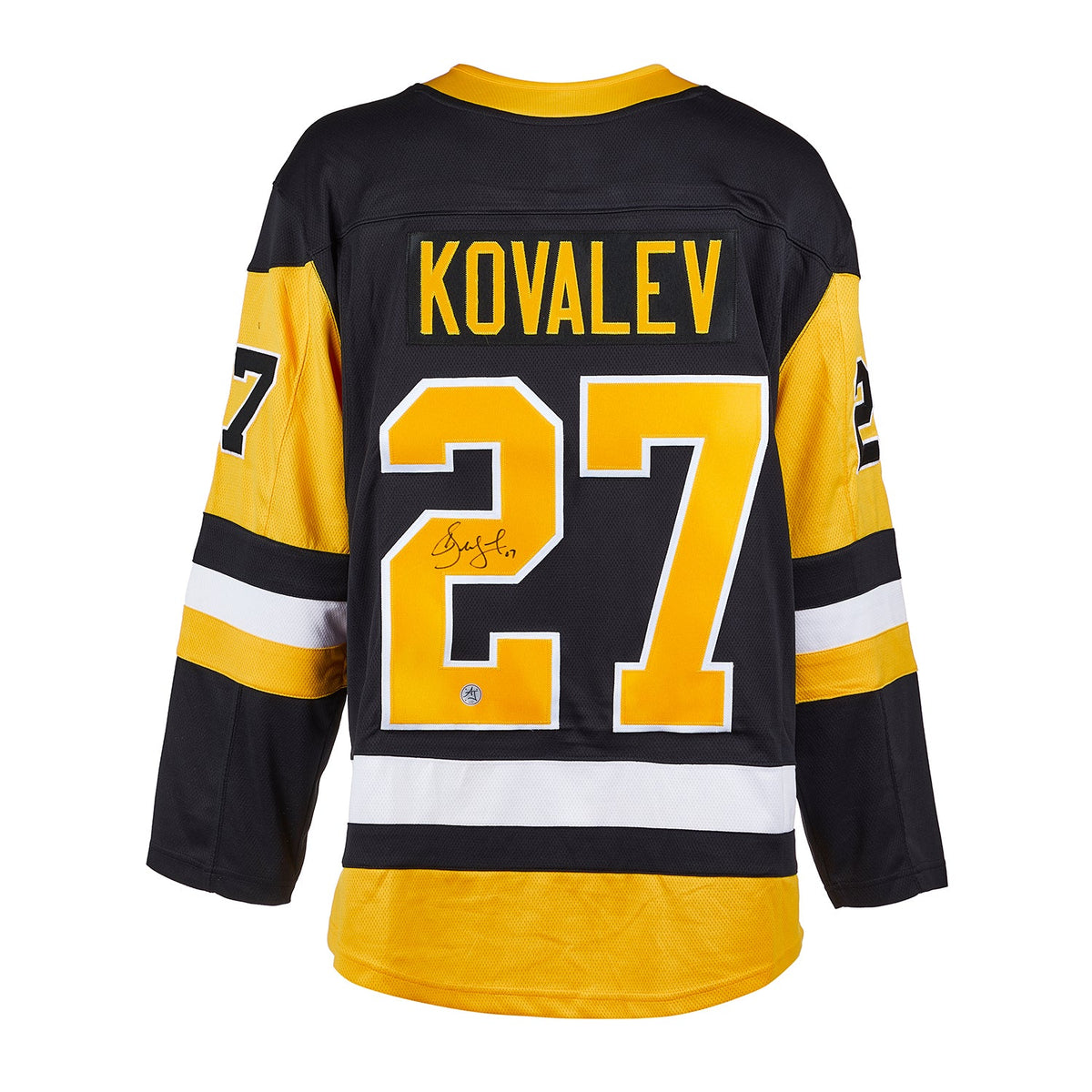 Alexei Kovalev Autographed Pittsburgh Penguins Fanatics Breakaway Jersey product image 1, provided for visual reference and