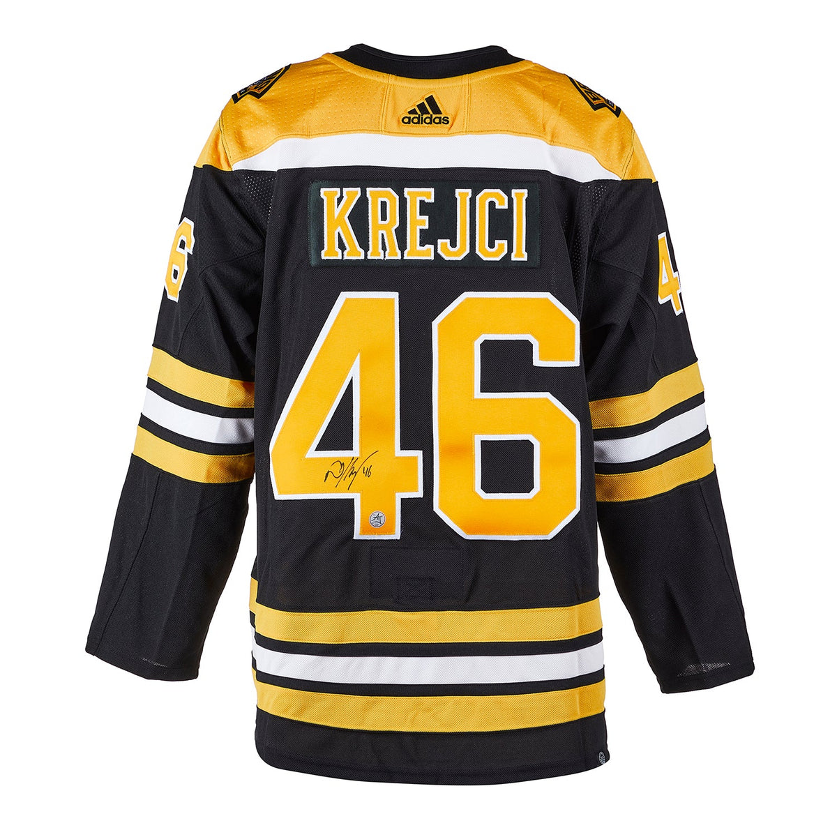 David Krejci Autographed Boston Bruins adidas Jersey product image 1, provided for visual reference and product detail review